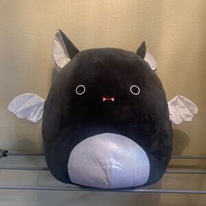 Squishmallows Halloween Squad 2021 Silver Emily Bat 16" Sparkly Wings Belly A41